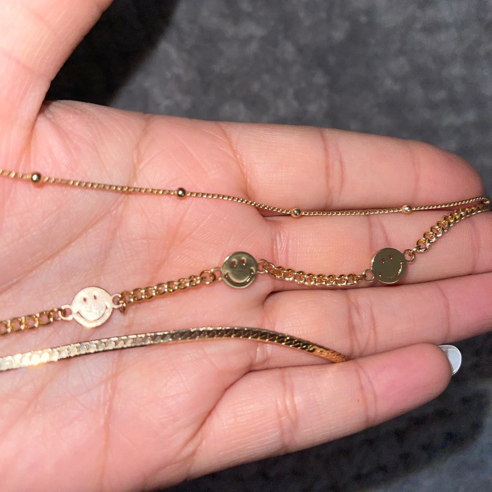 American Eagle Happy Face Bracelet Set